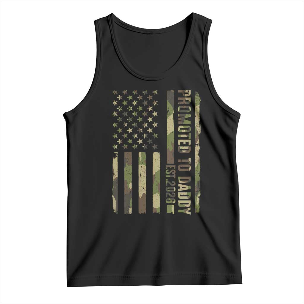 Camouflage Patriotic Dad 2026 Tank Top USA Flag New Father Announcement TS12 Black Print Your Wear