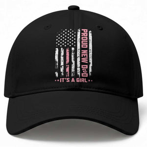 Proud New Dad Its A Girl Baseball Cap Patriotic First Fathers Day Gift TS12 Print Your Wear