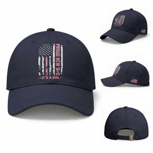 Proud New Dad Its A Girl Baseball Cap Patriotic First Fathers Day Gift TS12 Baseball Cap Universal Fit Navy Print Your Wear