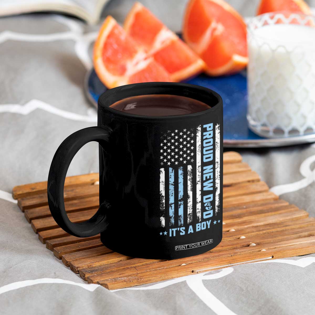 Proud New Dad Its A Boy Coffee Mug Patriotic First Fathers Day Gift TS12 Print Your Wear
