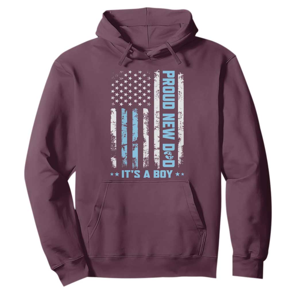 Proud New Dad Its A Boy Hoodie Patriotic First Fathers Day Gift TS12 Maroon Print Your Wear