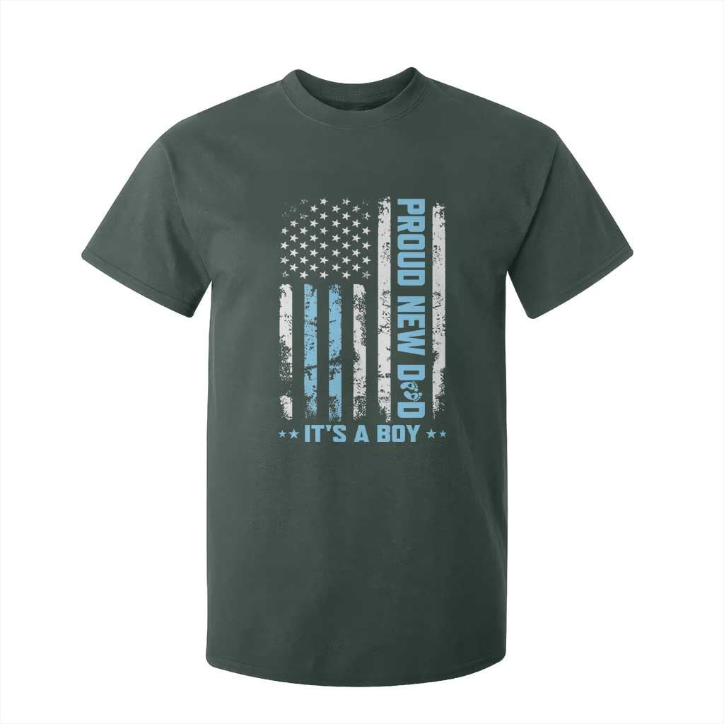 Proud New Dad Its A Boy T Shirt For Kid Patriotic First Fathers Day Gift TS12 Dark Forest Green Print Your Wear