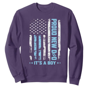 Proud New Dad Its A Boy Sweatshirt Patriotic First Fathers Day Gift TS12 Purple Print Your Wear
