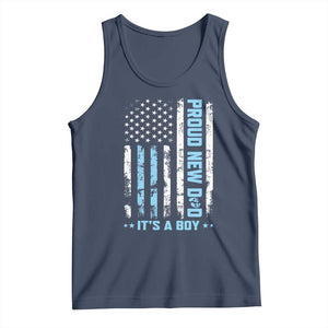 Proud New Dad Its A Boy Tank Top Patriotic First Fathers Day Gift TS12 Navy Print Your Wear