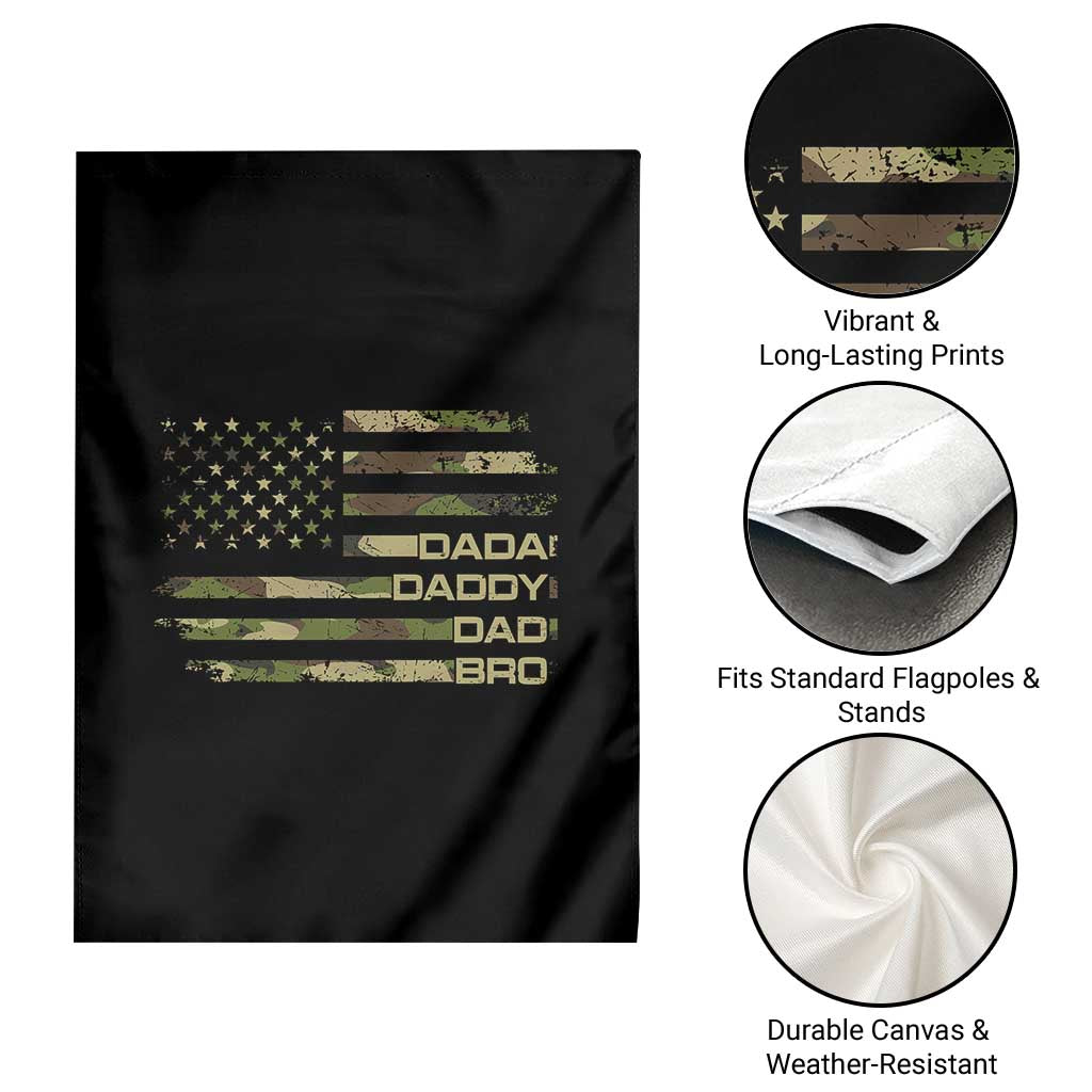 Dada Daddy Dad Bro Camo American Flag Garden Flag Patriotic Fathers Day Gift TS12 Print Your Wear