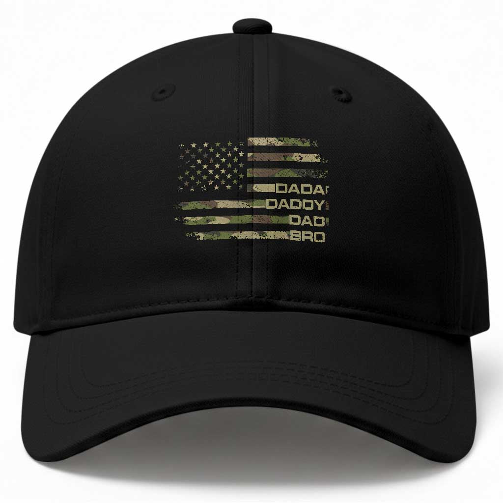 Dada Daddy Dad Bro Camo American Flag Baseball Cap Patriotic Fathers Day Gift TS12 Print Your Wear