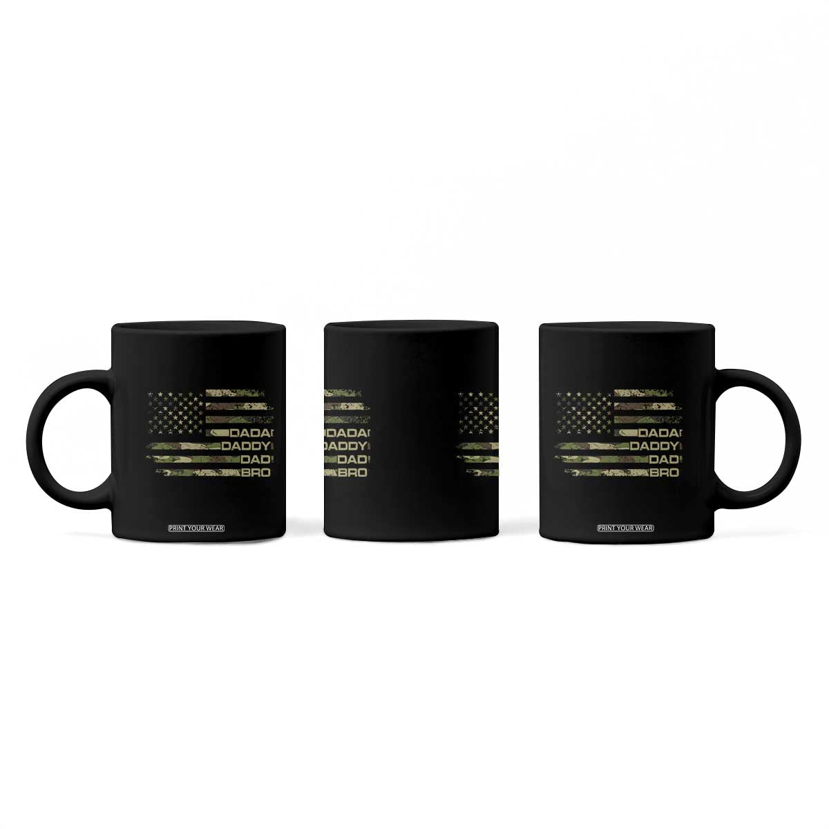 Dada Daddy Dad Bro Camo American Flag Coffee Mug Patriotic Fathers Day Gift TS12 Print Your Wear