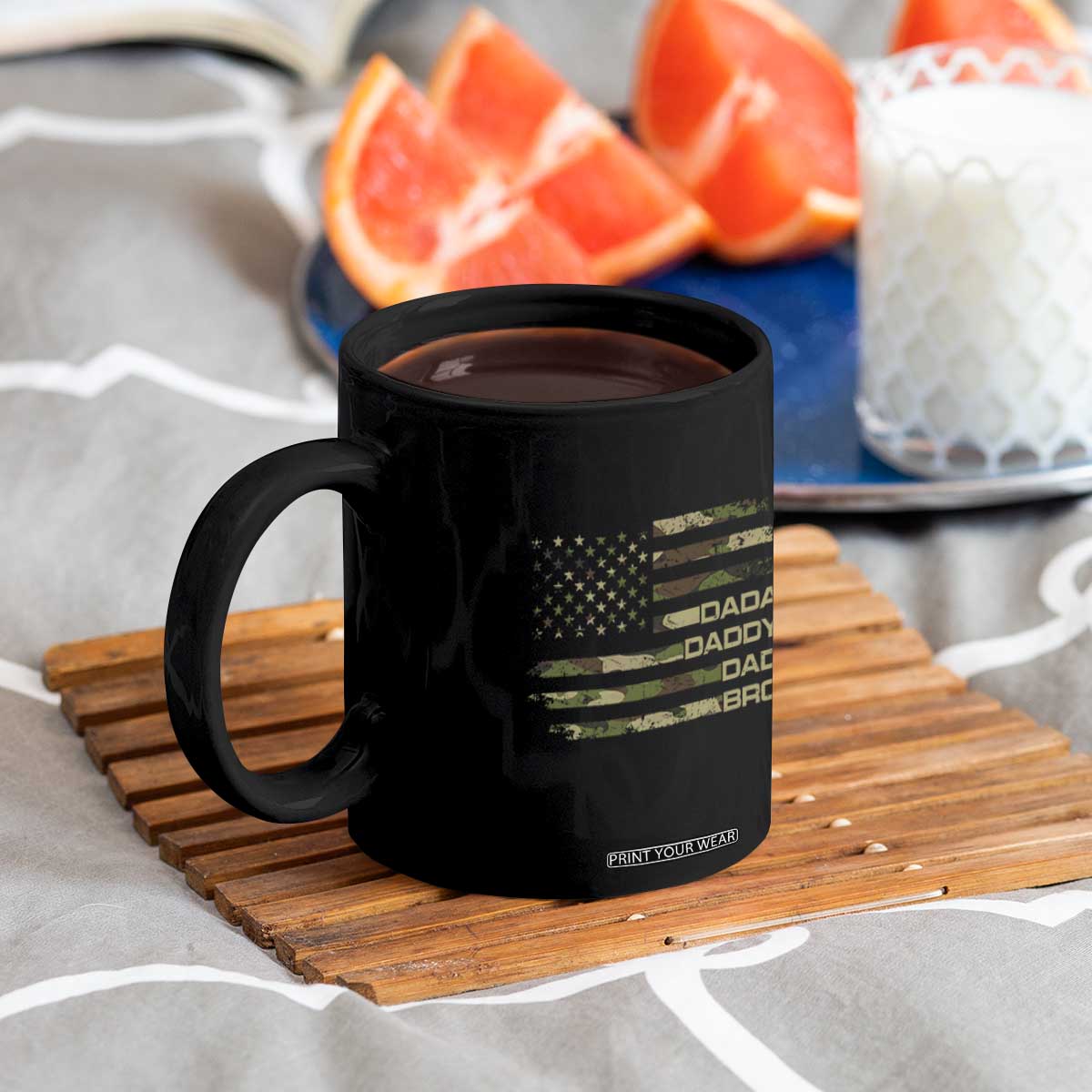Dada Daddy Dad Bro Camo American Flag Coffee Mug Patriotic Fathers Day Gift TS12 Print Your Wear