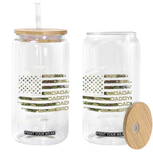 Dada Daddy Dad Bro Camo American Flag Glass Can Patriotic Fathers Day Gift TS12 Print Your Wear