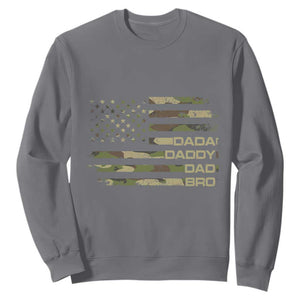 Dada Daddy Dad Bro Camo American Flag Sweatshirt Patriotic Fathers Day Gift TS12 Charcoal Print Your Wear