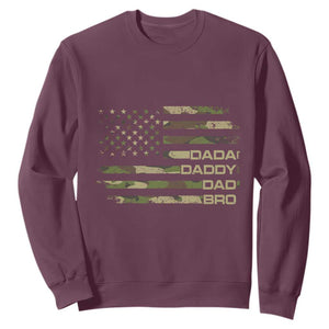 Dada Daddy Dad Bro Camo American Flag Sweatshirt Patriotic Fathers Day Gift TS12 Maroon Print Your Wear
