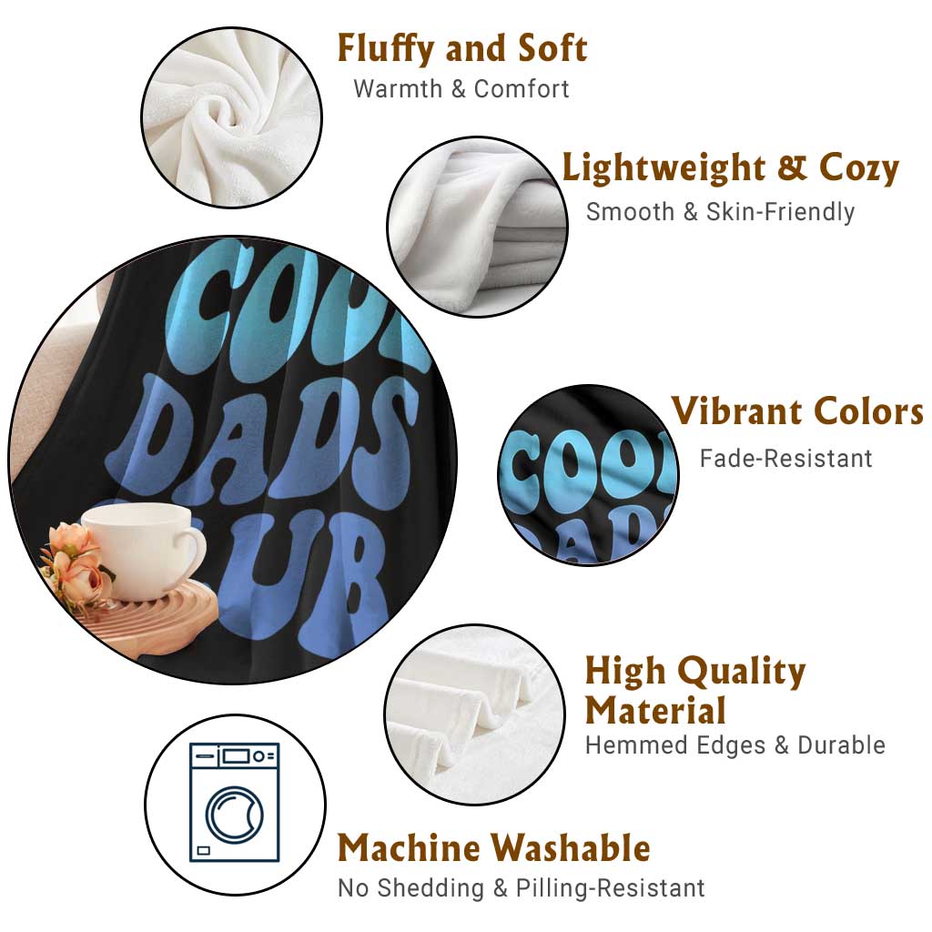 Cool Dads Club Blue Typography Throw Blanket Fathers Day Gift TS12 Print Your Wear