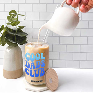 Cool Dads Club Blue Typography Glass Can Fathers Day Gift TS12 Print Your Wear