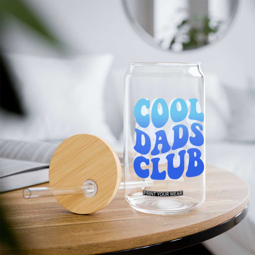 Cool Dads Club Blue Typography Glass Can Fathers Day Gift TS12 Print Your Wear