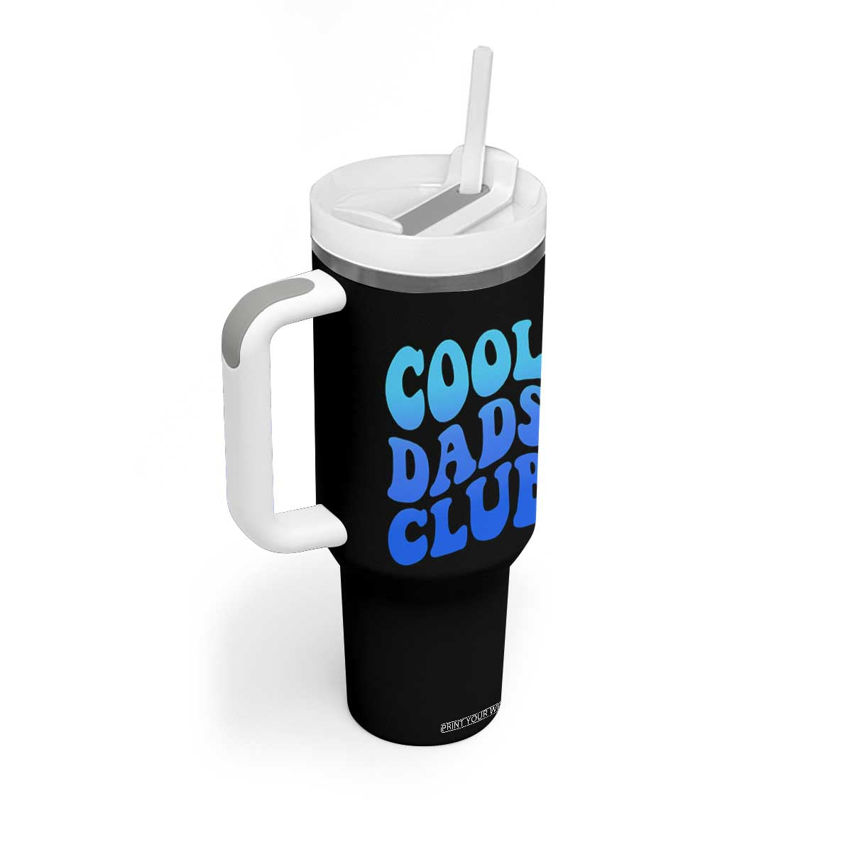 Cool Dads Club Blue Typography Tumbler With Handle Fathers Day Gift TS12 Print Your Wear