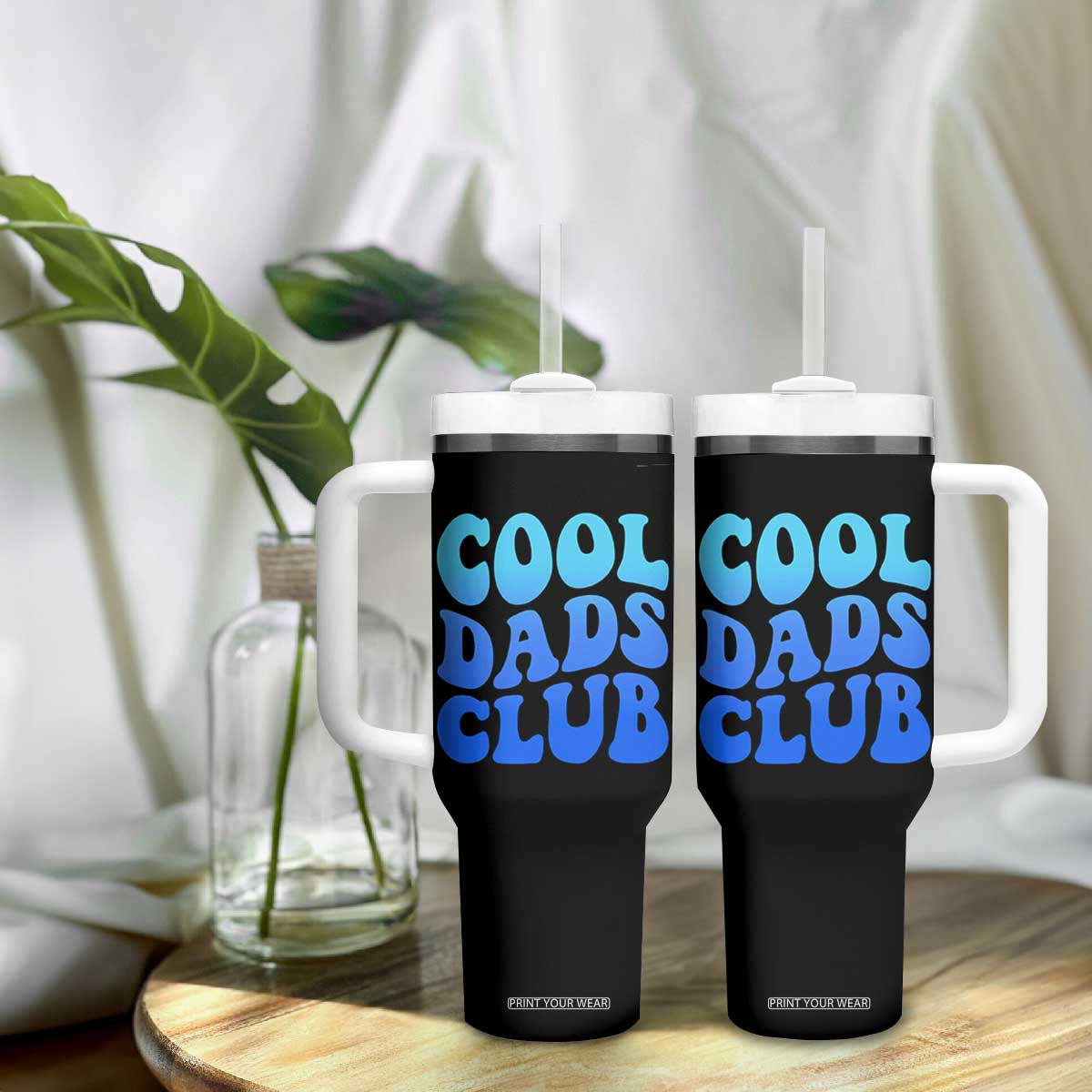 Cool Dads Club Blue Typography Tumbler With Handle Fathers Day Gift TS12 Print Your Wear