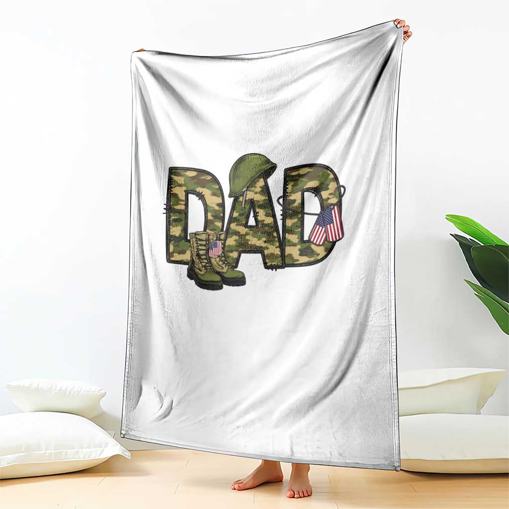 Proud Army Dad USA Flag Camo Throw Blanket Fathers Day Gift TS12 Print Your Wear
