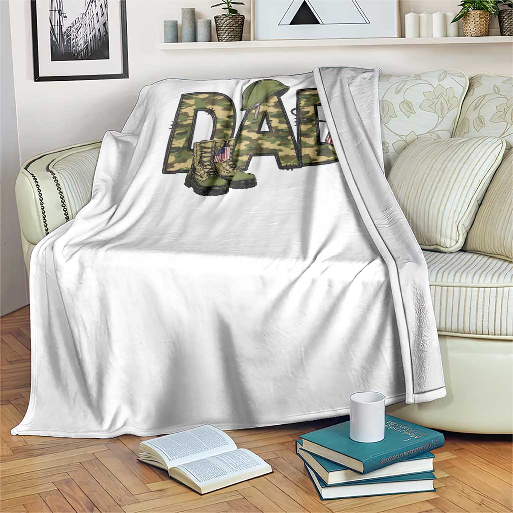 Proud Army Dad USA Flag Camo Throw Blanket Fathers Day Gift TS12 Print Your Wear