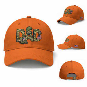 Proud Army Dad USA Flag Camo Baseball Cap Fathers Day Gift TS12 Baseball Cap Universal Fit Orange Print Your Wear