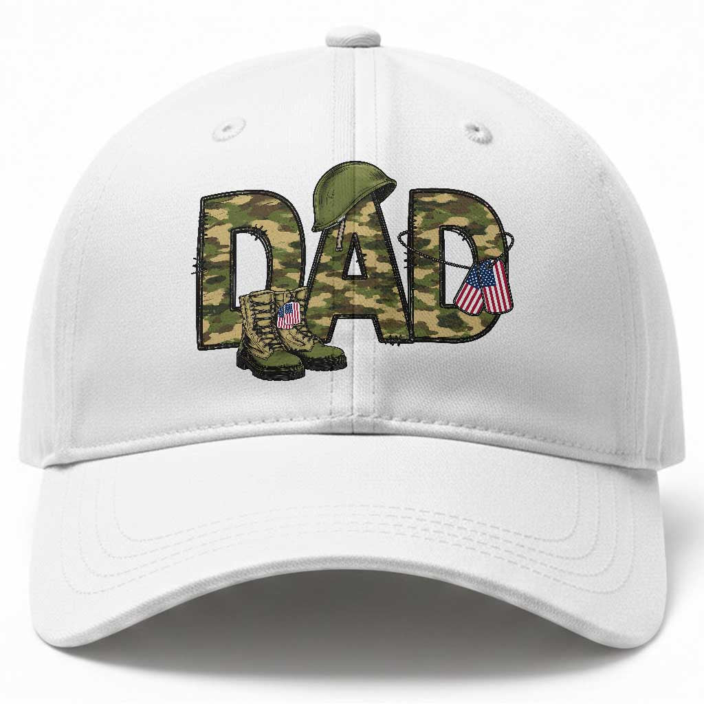 Proud Army Dad USA Flag Camo Baseball Cap Fathers Day Gift TS12 Print Your Wear