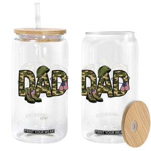 Proud Army Dad USA Flag Camo Glass Can Fathers Day Gift TS12 Print Your Wear