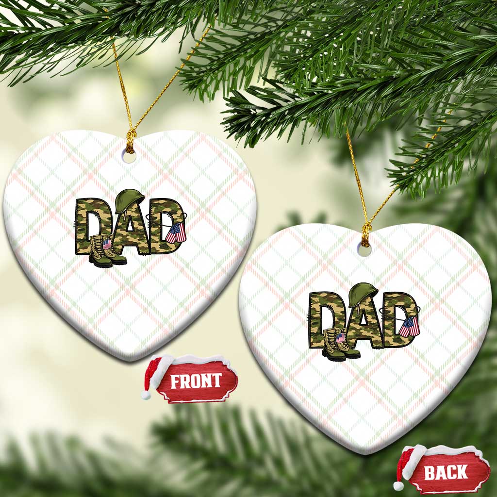 Proud Army Dad USA Flag Camo Ceramic Ornament Fathers Day Gift TS12 Print Your Wear