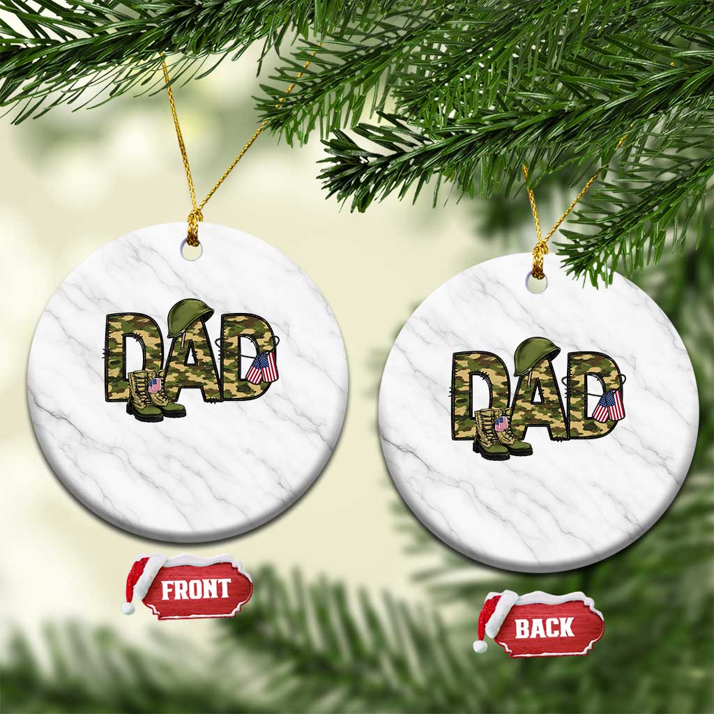 Proud Army Dad USA Flag Camo Ceramic Ornament Fathers Day Gift TS12 1pc White Marble Print Your Wear