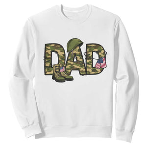 Proud Army Dad USA Flag Camo Sweatshirt Fathers Day Gift TS12 White Print Your Wear