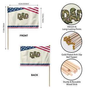 Proud Army Dad USA Flag Camo Patriotic Handheld Flag Fathers Day Gift TS12 Print Your Wear