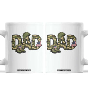 Proud Army Dad USA Flag Camo Coffee Mug Fathers Day Gift TS12 White Print Your Wear