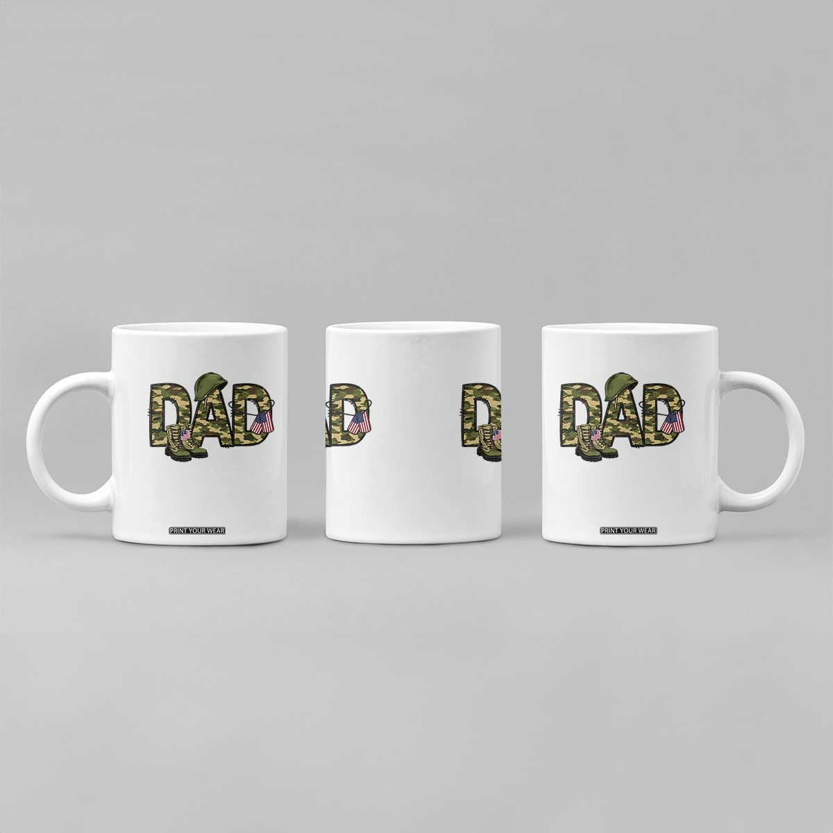 Proud Army Dad USA Flag Camo Coffee Mug Fathers Day Gift TS12 Print Your Wear