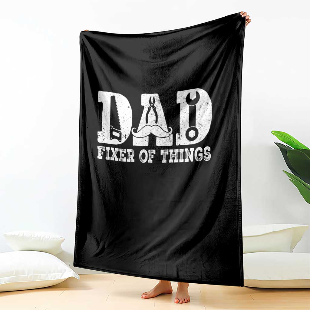 Handyman Dad Fixer Of Everything Throw Blanket Funny Garage Papa TS12 Print Your Wear