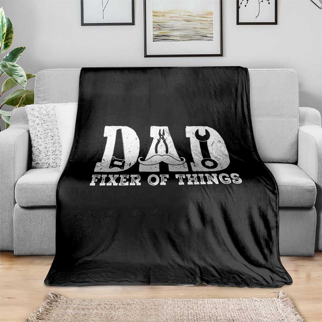 Handyman Dad Fixer Of Everything Throw Blanket Funny Garage Papa TS12 Print Your Wear