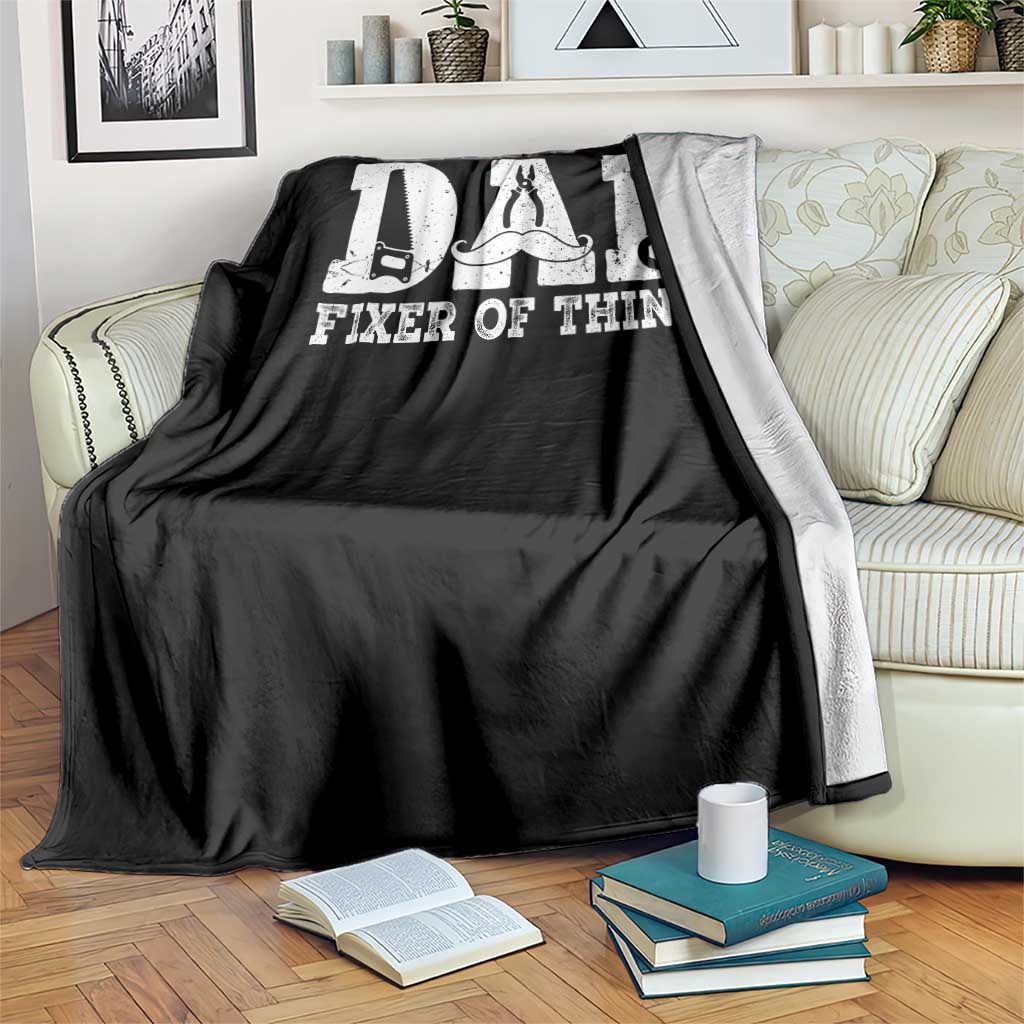Handyman Dad Fixer Of Everything Throw Blanket Funny Garage Papa TS12 Print Your Wear