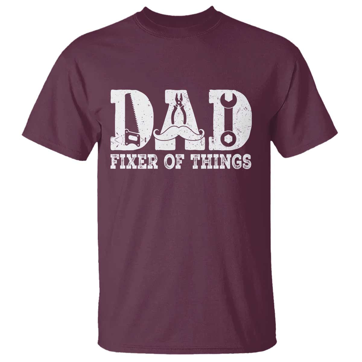 Handyman Dad Fixer Of Everything T Shirt Funny Garage Papa TS12 Maroon Print Your Wear