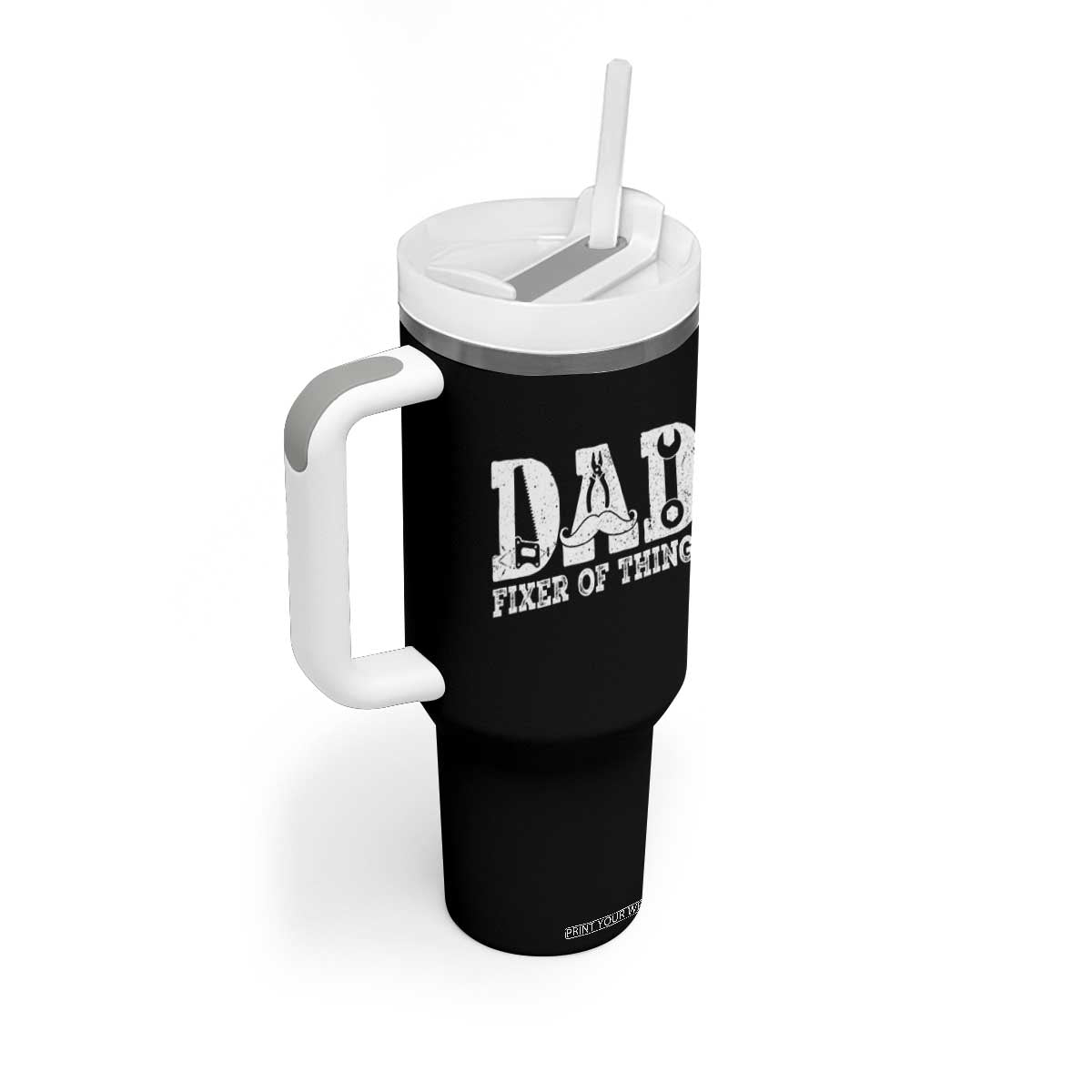 Handyman Dad Fixer Of Everything Tumbler With Handle Funny Garage Papa TS12 Print Your Wear