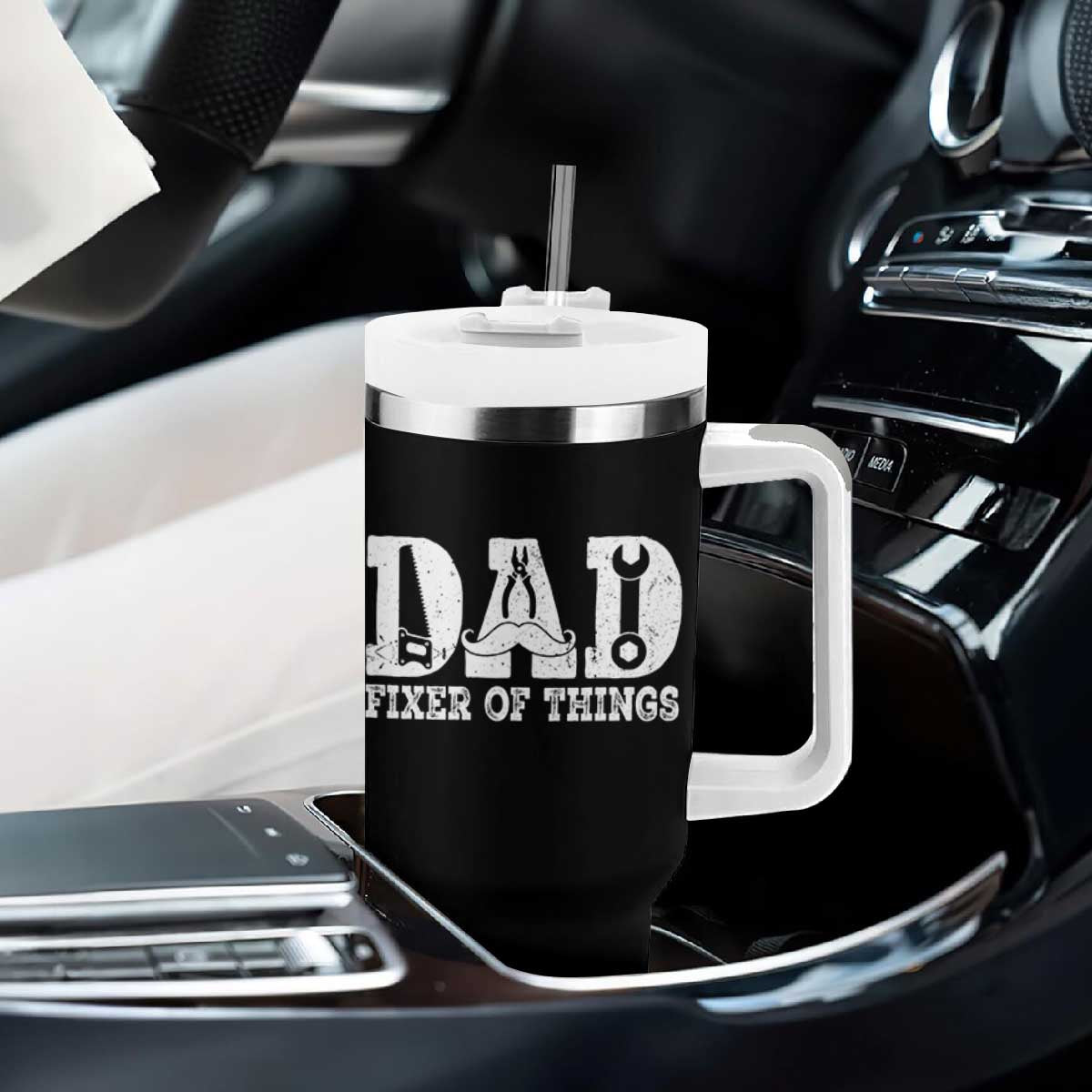 Handyman Dad Fixer Of Everything Tumbler With Handle Funny Garage Papa TS12 Print Your Wear