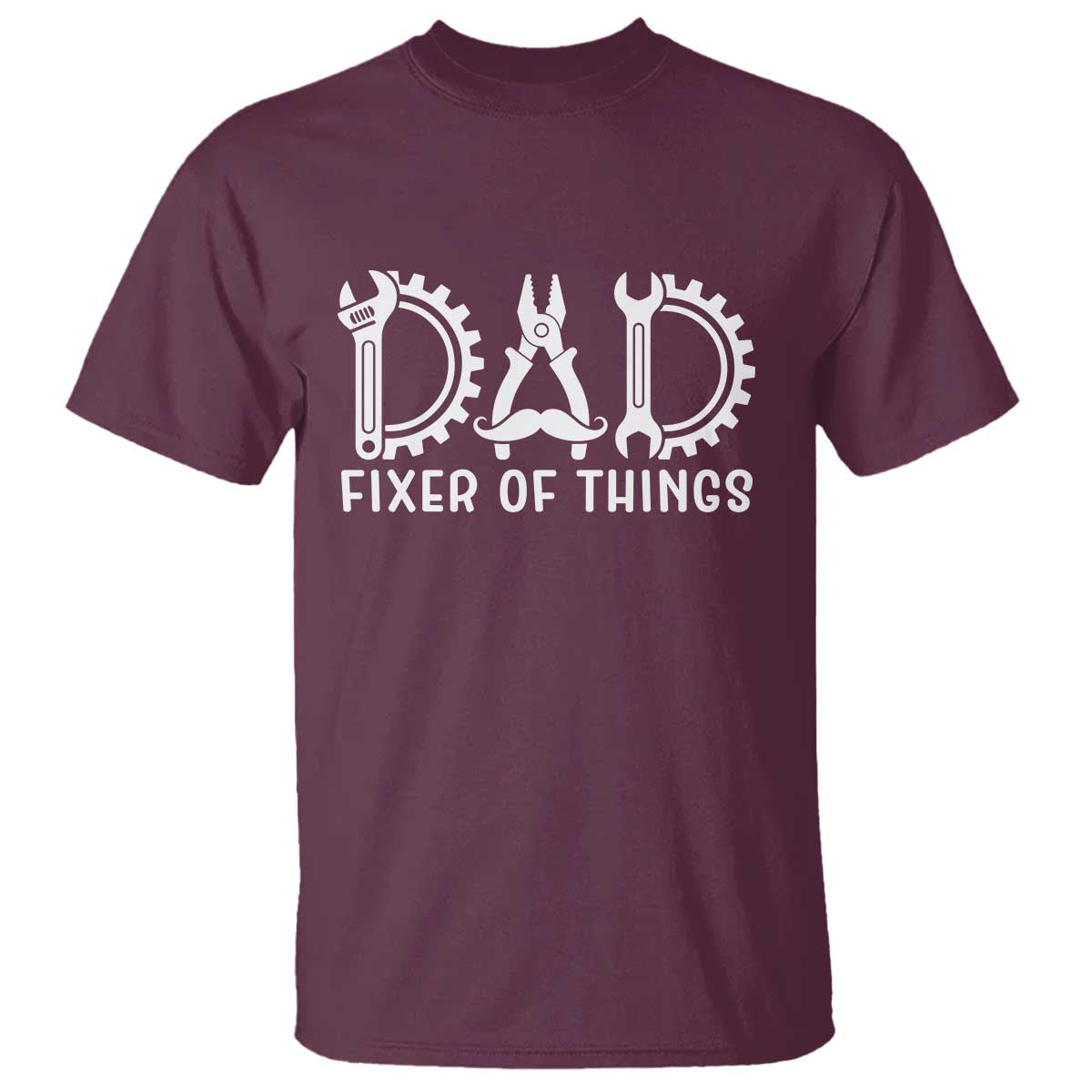 Dad Fixer Of Everything Garage Life T Shirt Auto Mechanic Fathers Day Gift TS12 Maroon Print Your Wear