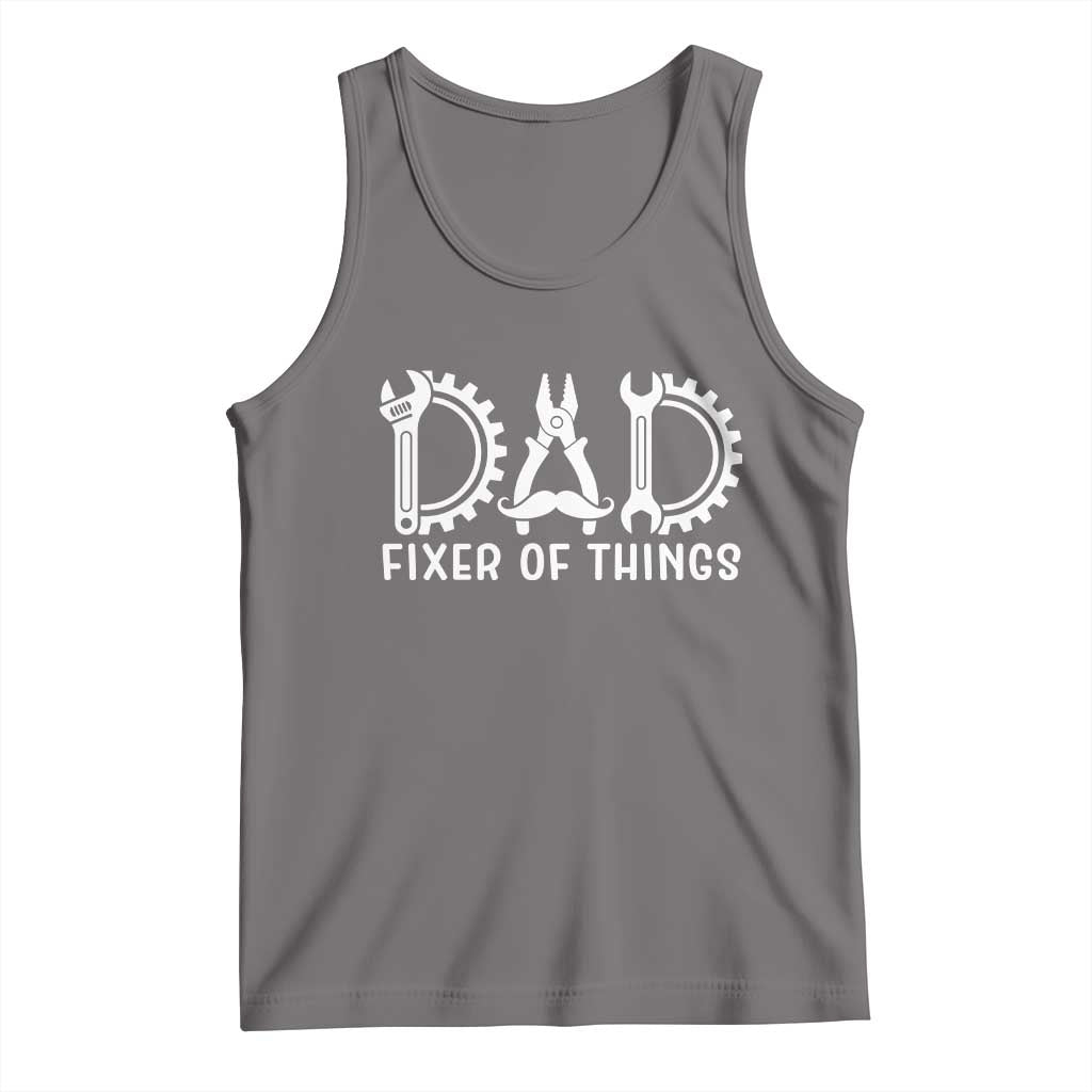 Dad Fixer Of Everything Garage Life Tank Top Auto Mechanic Fathers Day Gift TS12 Deep Heather Print Your Wear