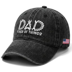 Dad Fixer Of Everything Garage Life Washed Cotton Baseball Cap Auto Mechanic Fathers Day Gift TS12 Print Your Wear