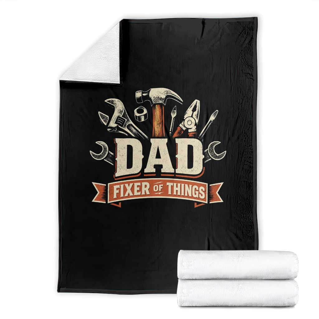 Mechanic Dad Fixer Of All Things Throw Blanket Funny Auto Repair Fathers Day TS12 Black Print Your Wear