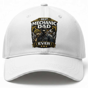 Best Mechanic Dad Ever Baseball Cap Auto Repair Fathers Day Graphic TS12 Print Your Wear