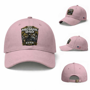 Best Mechanic Dad Ever Baseball Cap Auto Repair Fathers Day Graphic TS12 Baseball Cap Universal Fit Light Pink Print Your Wear