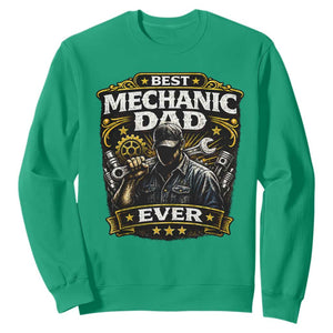 Best Mechanic Dad Ever Sweatshirt Auto Repair Fathers Day Graphic TS12 Irish Green Print Your Wear