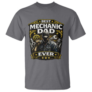 Best Mechanic Dad Ever T Shirt Auto Repair Fathers Day Graphic TS12 Charcoal Print Your Wear