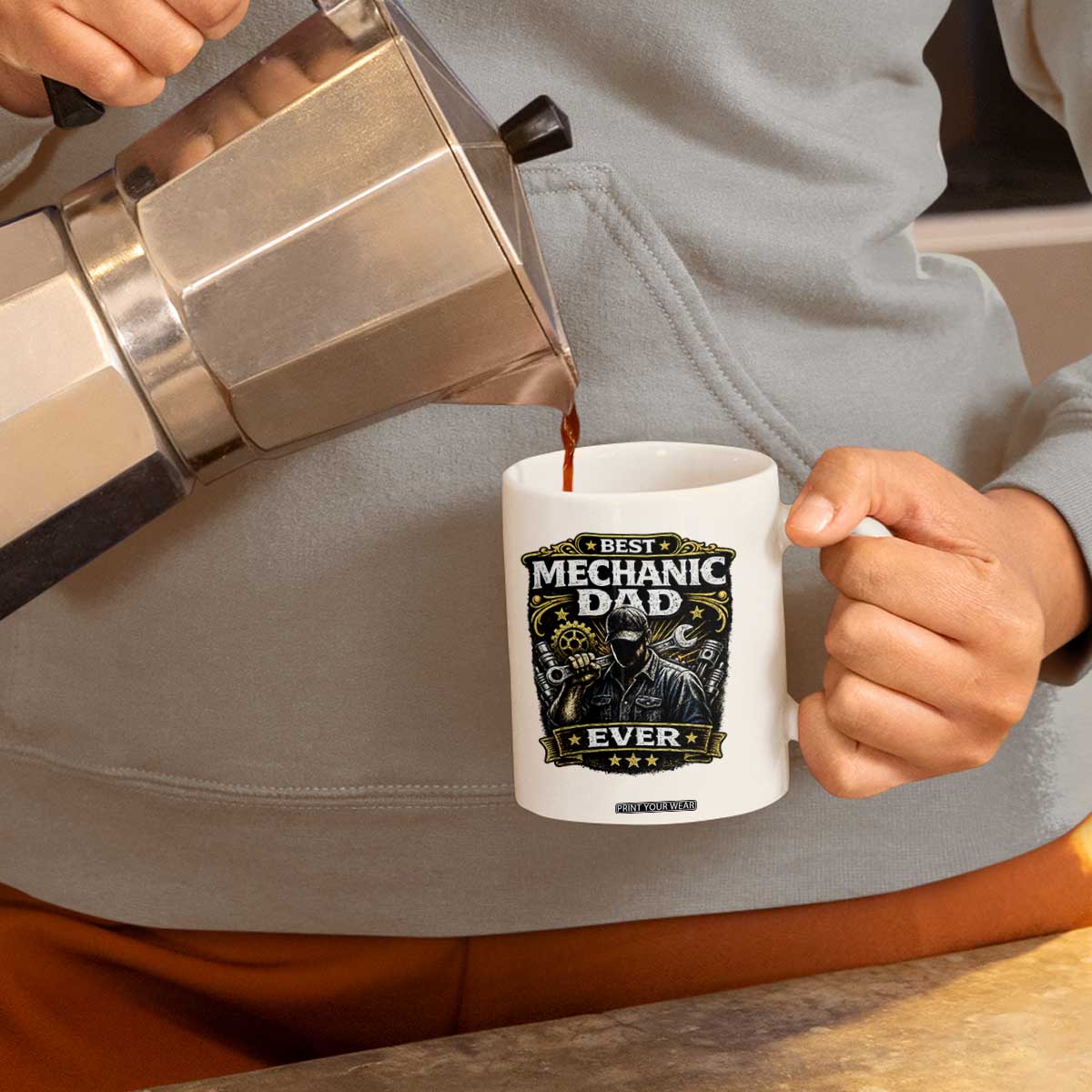 Best Mechanic Dad Ever Coffee Mug Auto Repair Fathers Day Graphic TS12 Print Your Wear