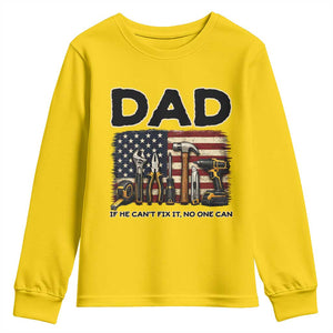 Mechanic Dad American Flag Youth Sweatshirt If He Cant Fix It No One Can TS12 Daisy Print Your Wear