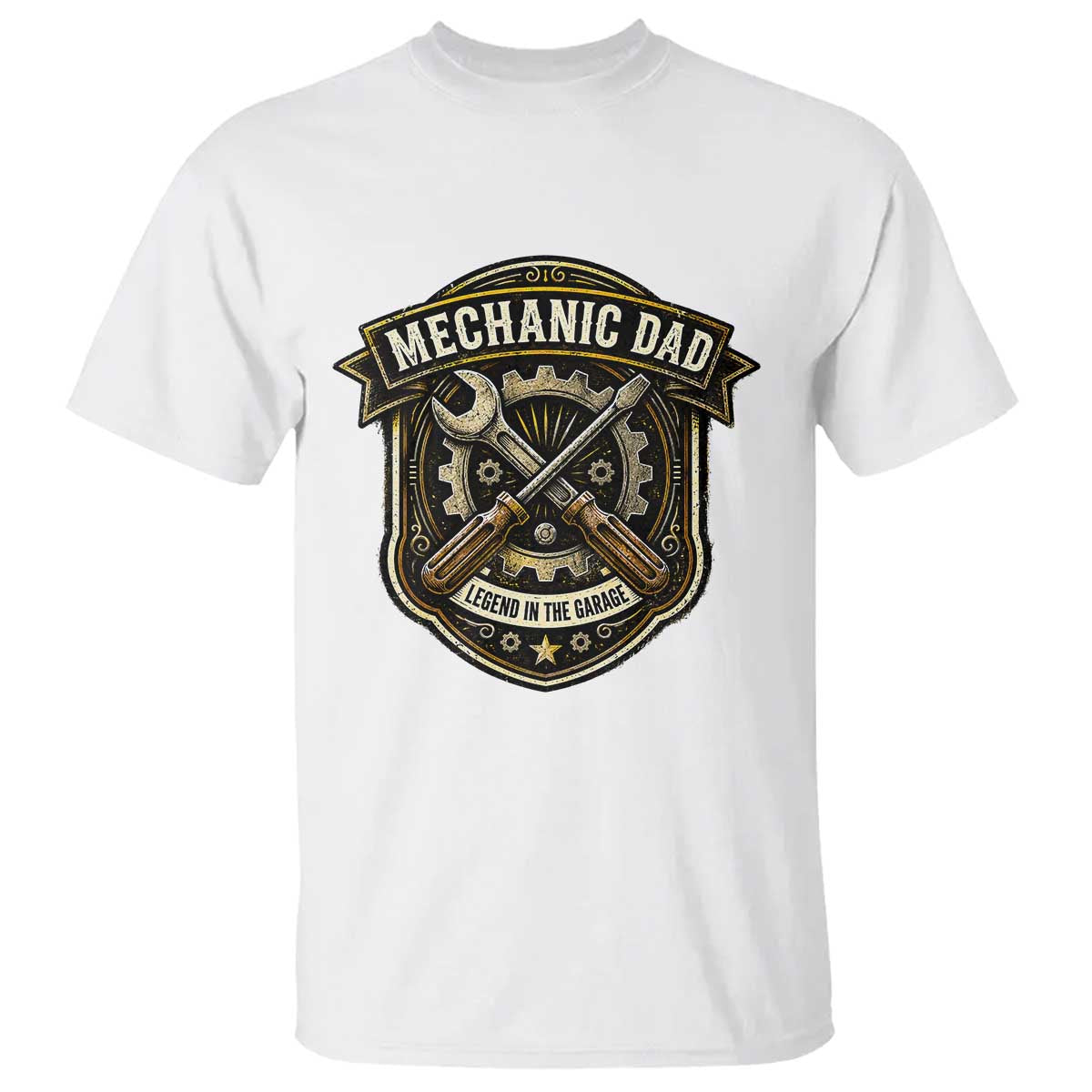 Mechanic Dad Legend In The Garage T Shirt Funny Auto Repair Fathers Day Gift TS12 White Print Your Wear