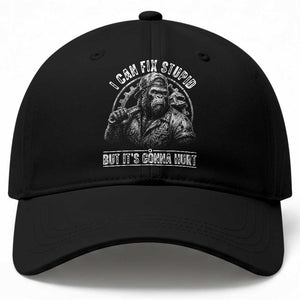 Funny Gorilla Mechanic Baseball Cap I Can Fix Stupid But Its Gonna Hurt TS12 Print Your Wear