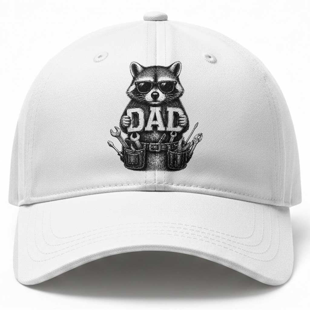 Funny Raccoon Dad Mechanic Baseball Cap Trash Panda Fathers Day Gift TS12 Print Your Wear